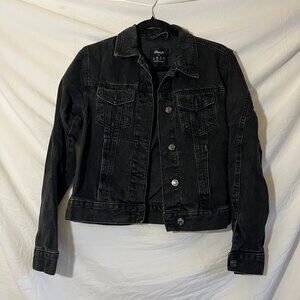 Classic Black Denim Jacket, Womens Size US 2